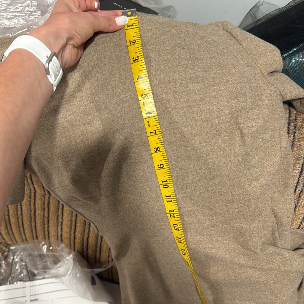NWT Zara beige midi short sleeves dress size M. - Picture 6 of 8